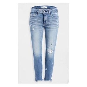 Moussy Vintage Size 27 Glendele Skinny Jeans Distressed Raw Frayed Hem Ankle